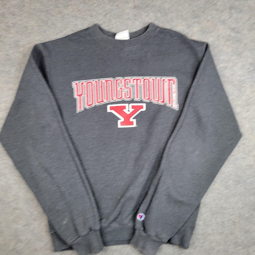 Youngstown State Penguins Sweatshirt Mens Small Gray NCAA Champion Fleece